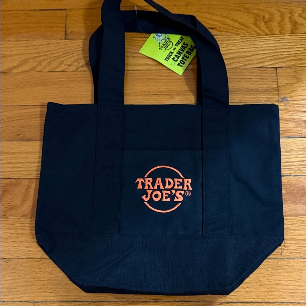 Trader Joe's Trick or Treat Black Tote Bag